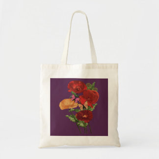 Tote Bag Coquelicots et papillons