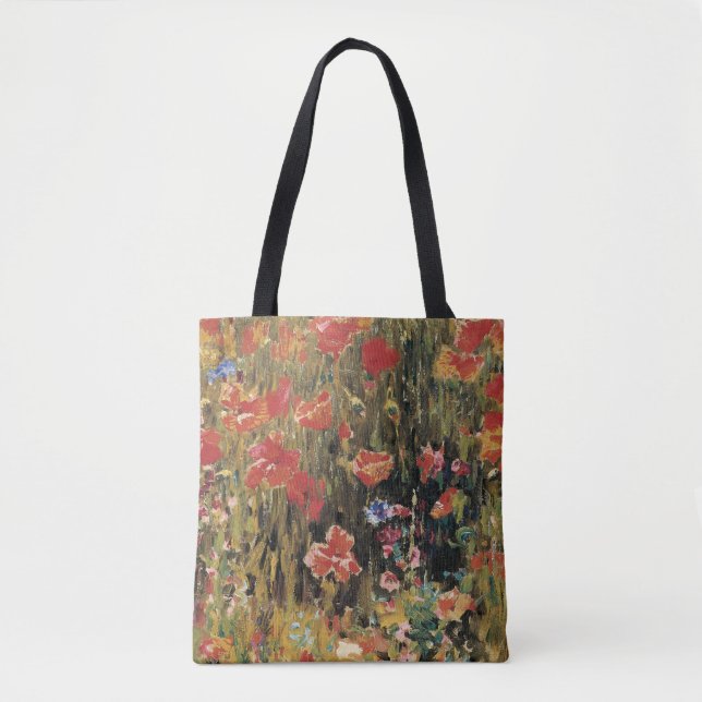Tote Bag Coquelicots par Robert Vonnoh, Impressionnisme Vin (Devant)