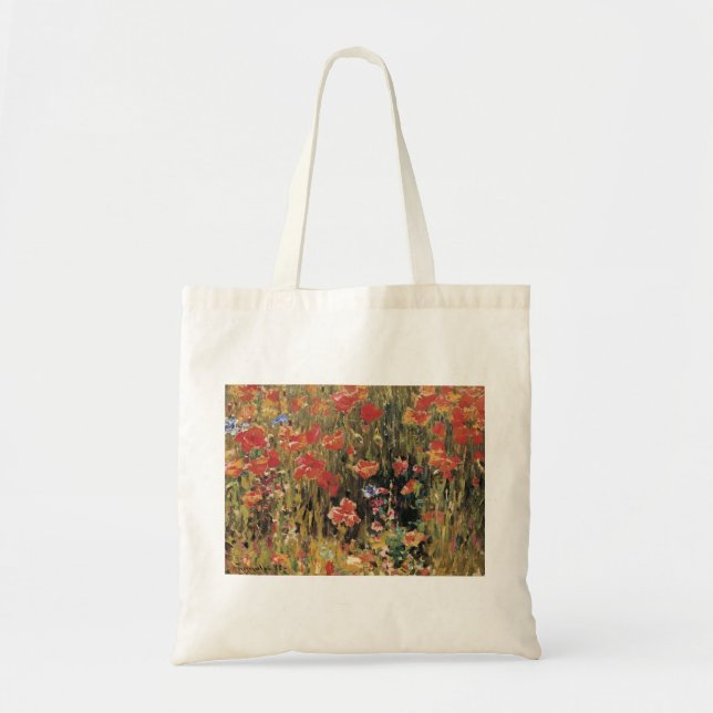 Tote Bag Coquelicots par Robert Vonnoh, Impressionnisme Vin (Devant)