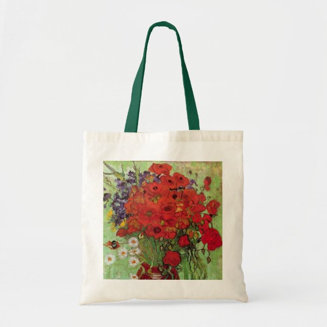Tote Bag Coquelicots rouges et pâquerettes par Vincent van  (Devant)