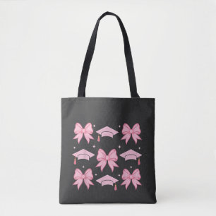 Tote Bag Coquette Bow Graduation Palette rose 2025