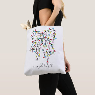 Tote Bag Coquette Bow Joyeux Et Lumineux Holiday Fourre-tou