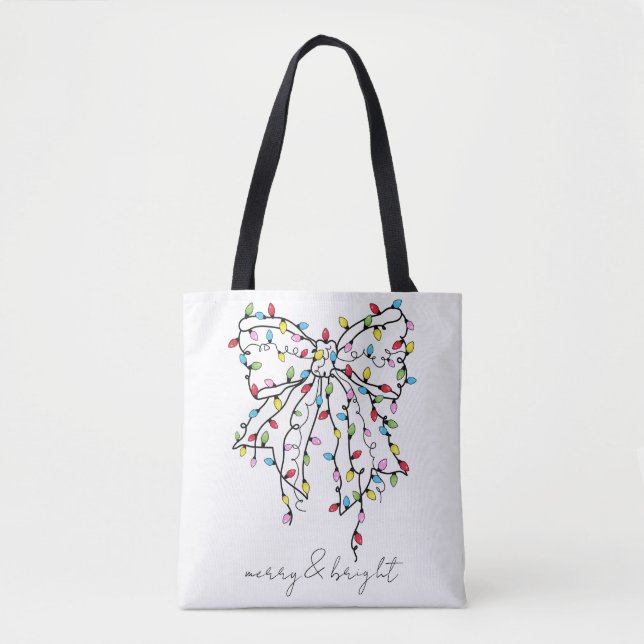 Tote Bag Coquette Bow Joyeux Et Lumineux Holiday Fourre-tou (Devant)
