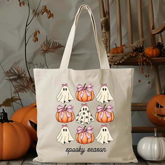 Tote Bag Coquette Bow Rose Cute Fantôme Et Halloween Citrou (Créateur téléchargé)