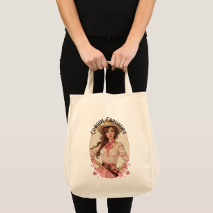 Tote Bag Coquette Cowgirl Western Mode Portrait