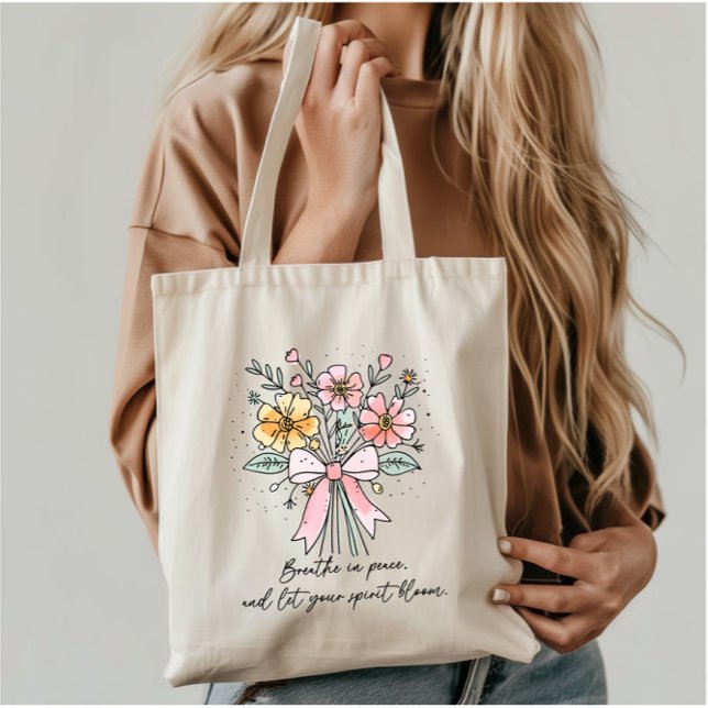 Tote Bag Coquette Floral Retro avec devis (Créateur téléchargé)