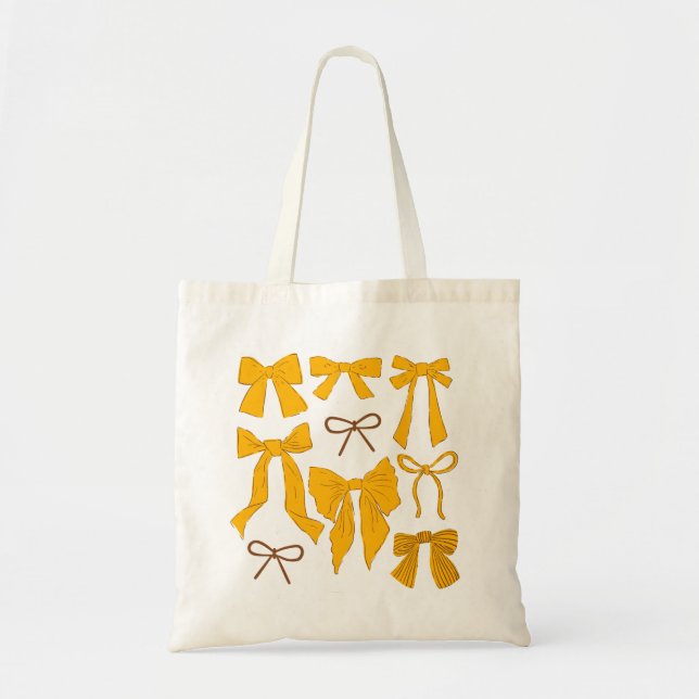 Tote Bag Coquette Jaune Fille Bows (Devant)