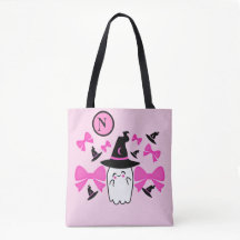 Coquette Pink Halloween Witchitt Ghost Monogramme