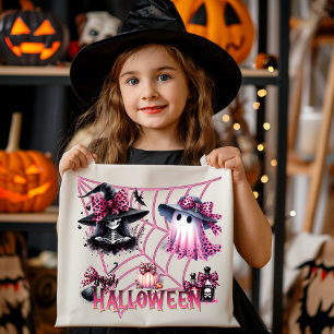 Tote Bag Coquette rose et noire Halloween