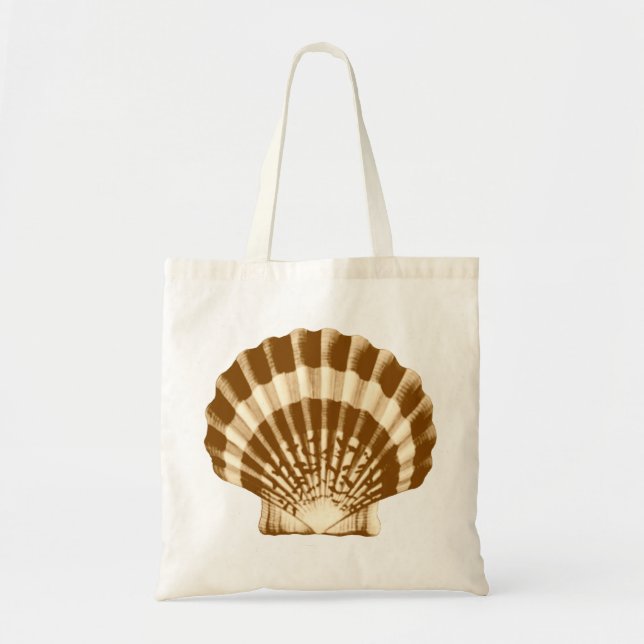 Tote Bag Coquillage - marron et beige (Devant)