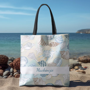 Tote Bag Coquillages de plage d'été personnalisés