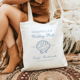Tote Bag Coquillages et Cloches de Mariage Enterrement de V