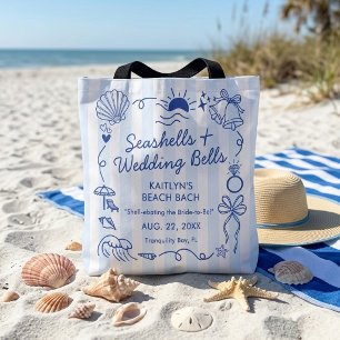 Tote Bag Coquillages et Cloches de Mariage Fête de Filles s