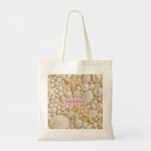 Tote Bag Coquillages et Perles Élégants Personnalisés