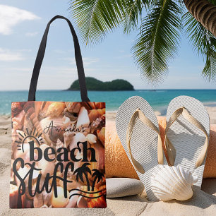 Tote Bag Coquillages personnalisés  "Affaires de plage" 