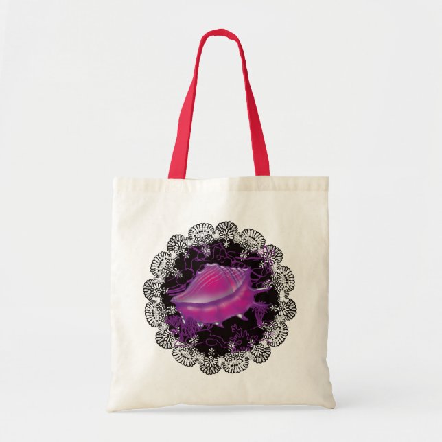 Tote Bag Coquille marine rose (Devant)