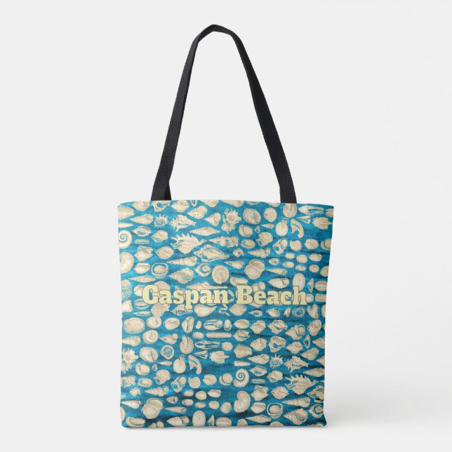 Tote Bag Coquille - Mer des Coquillages -Bleu (Dos)