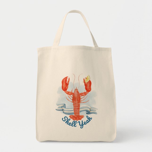 Tote Bag Coquille Ouais Homard / Plage côtière (Devant)