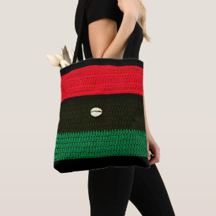 Tote Bag Coquille rouge noir vert drapeau Artiste Crochet I