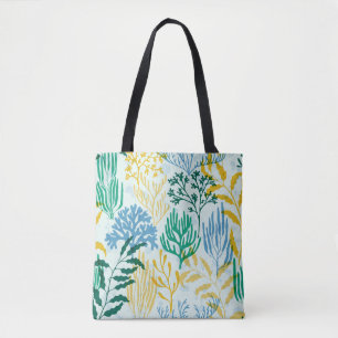 Tote Bag Corail Reef, Algues Motif sans mer.
