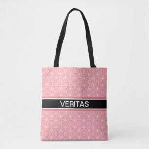 Tote Bag Corail rose élégant et motif étoile blanc
