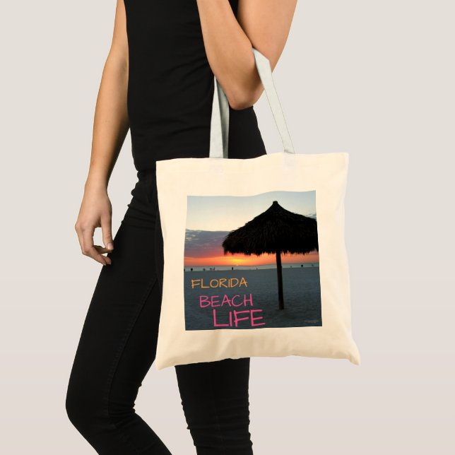 Tote Bag Coral Orange Ocean Sunset / Floride Beach Life (Devant (produit))