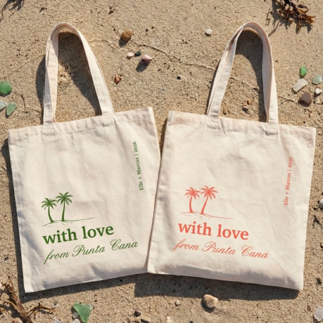 Tote Bag Coral Punta Cana Your Destination Wedding Welcome (Créateur téléchargé)