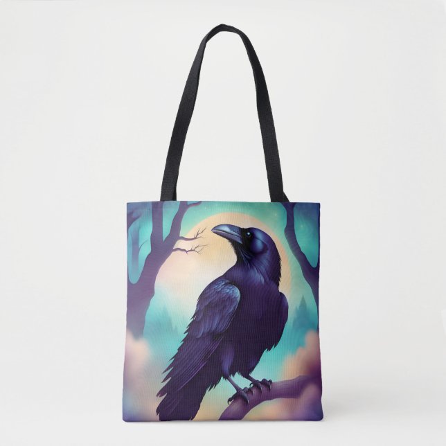 Tote Bag Corbeau à la lumière de la lune Halloween  (Devant)
