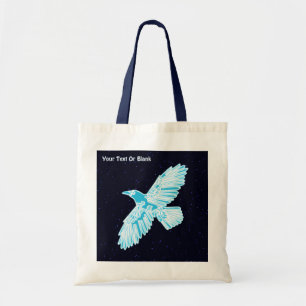 Tote Bag Corbeau bleu sur étoiles