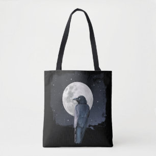 Tote Bag Corbeau de la forêt Lune froide