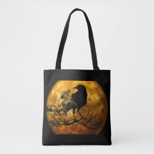 Tote Bag Corbeau et moisson chute de lune
