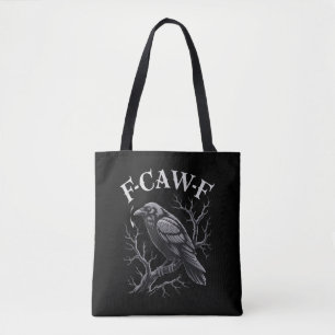 Tote Bag Corbeau noir F-Caw-F drôle oiseau noir lune gothiq