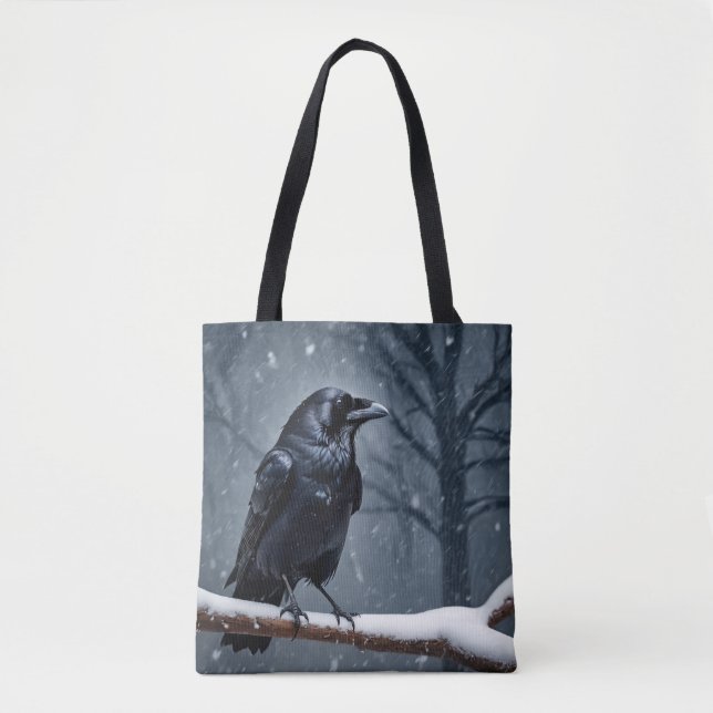 Tote Bag Corbeau noir foncé (Devant)