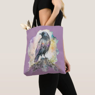 Tote Bag Corbeau noir pastel Joli et effrayant Halloween
