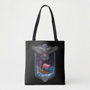 Tote Bag Corbeau nordique Viking
