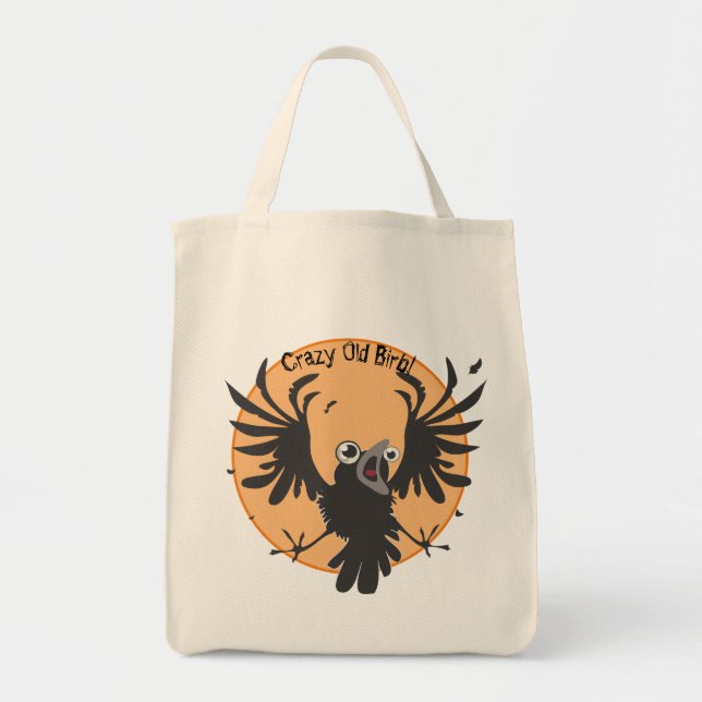 Tote Bag Corbeau vieux fou (Devant)