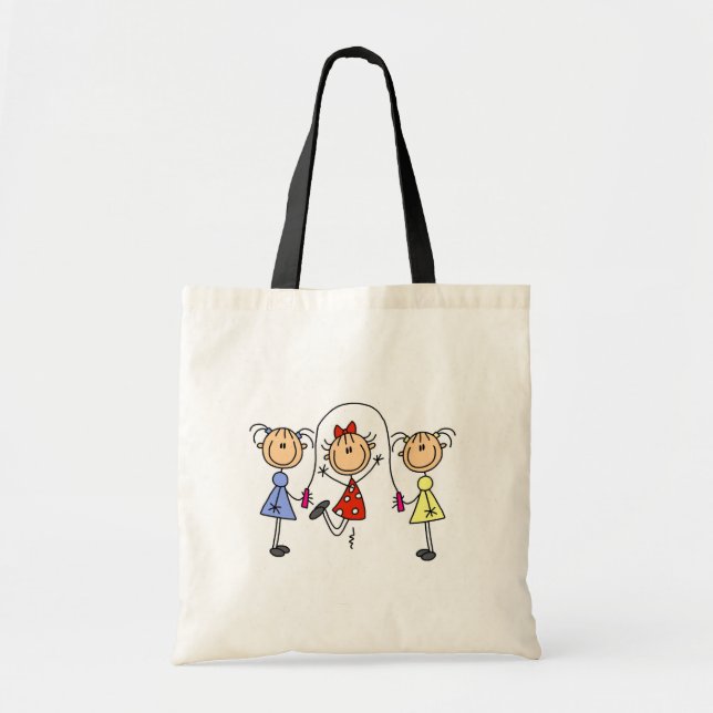 Tote Bag Corde à sauter de filles de bâton (Devant)