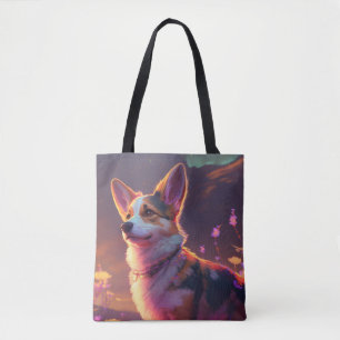 Tote Bag Corgi Chien Animal Portrait Peinture Animal Caract
