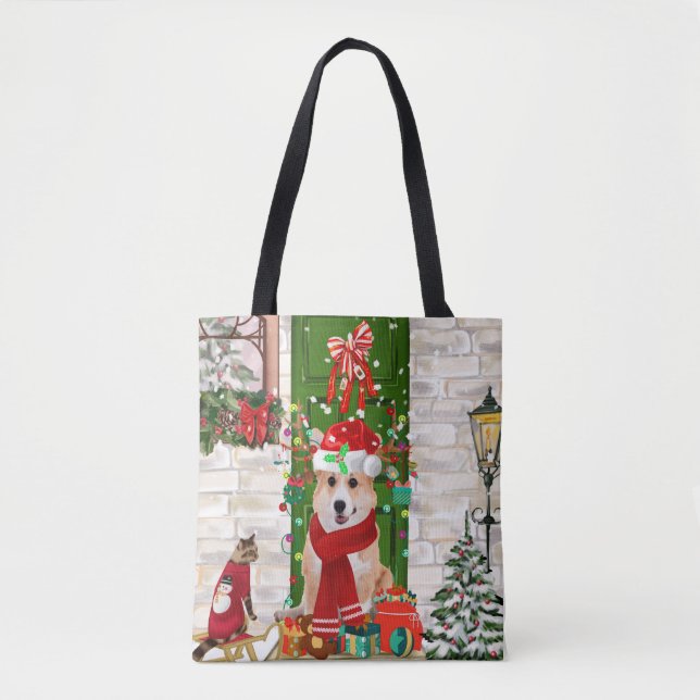 Tote Bag corgi Chien Noël (Devant)