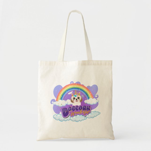 Tote Bag Corgi Rainbow Unicorn (Devant)