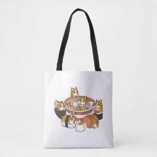 Tote Bag Corgi Ramen Sushi