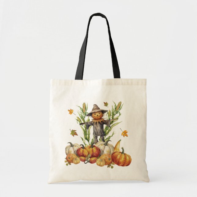 Tote Bag Corn Maze Automne Citrouilles (Devant)
