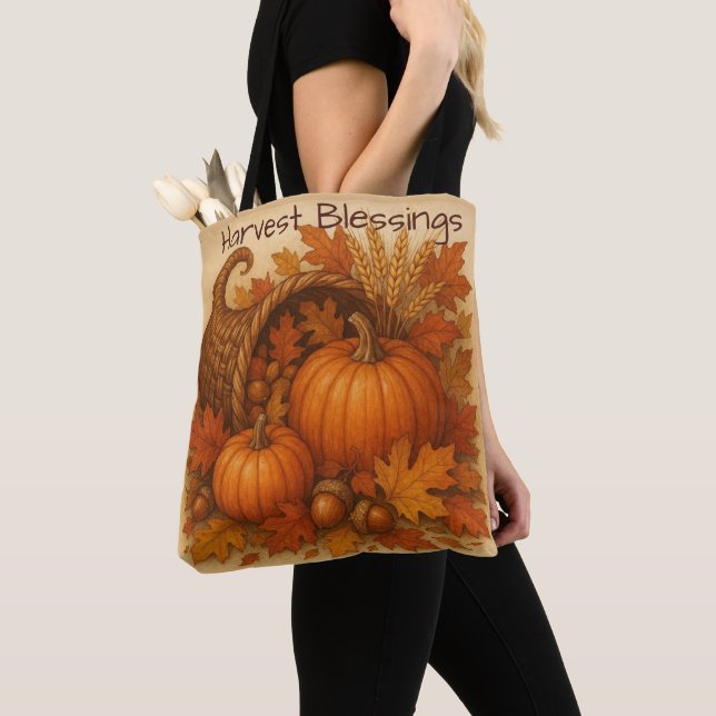 Tote Bag Corne d'abondance des bénédictions de la récolte (De près)