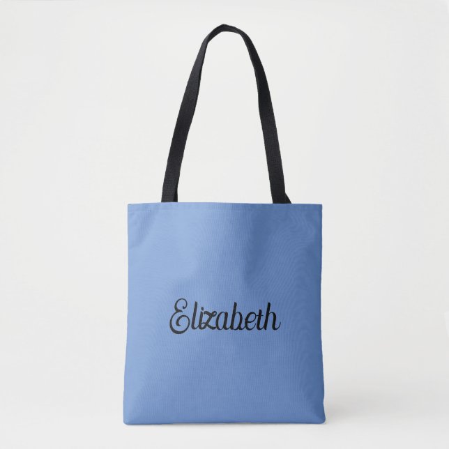 Tote Bag Cornflower Blue Ajouter votre propre nom Typograph (Devant)