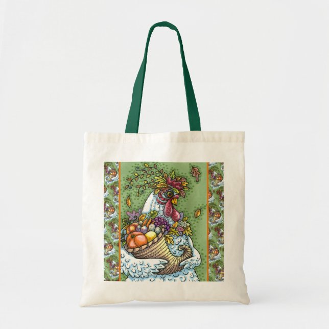TOTE BAG CORNUCOPIA HEN, GRÂCE À LA RÉCOLTE DE CHUCHES (Devant)
