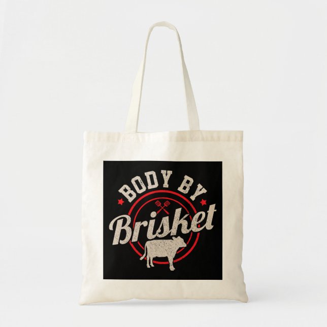 Tote Bag Corps Homme Par Brisket Funky Steak Lover Grilling (Devant)