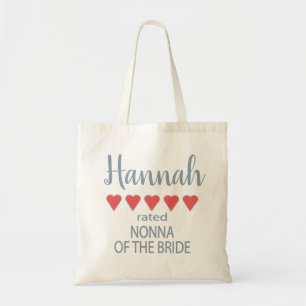Tote Bag Cortège de mariage et de noce 5 cœurs Nonna de la