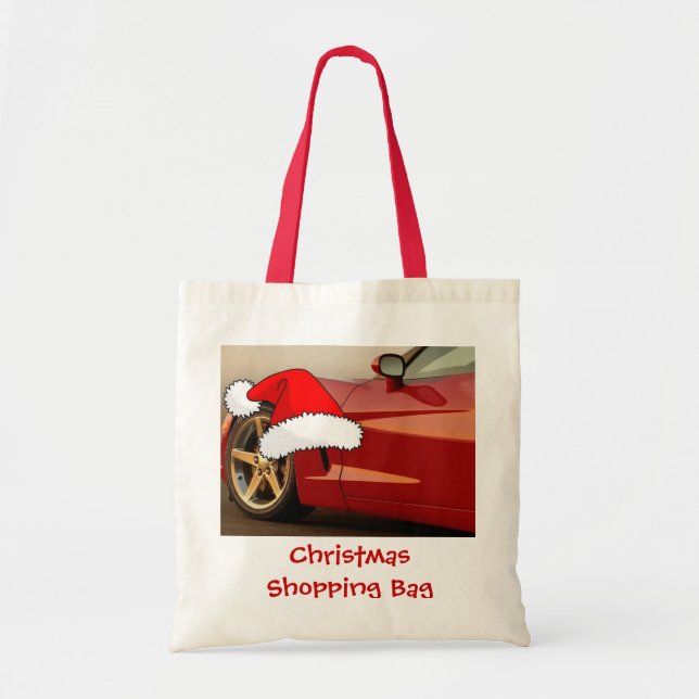 Tote Bag Corvette rouge Noël (Devant)