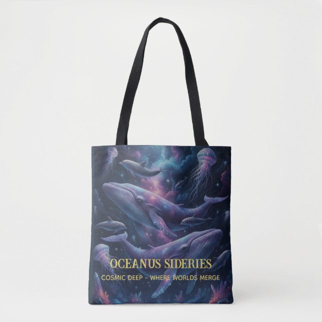 Tote Bag Cosmic Whale Galaxy Ocean (Devant)