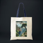 Tote Bag Costa Brava Espagne Voyage Art Vintage<br><div class="desc">Costa Brava retro design de voyage vectoriel. La Costa Brava est une région côtière de Catalogne,  dans le nord-est de l'Espagne.</div>